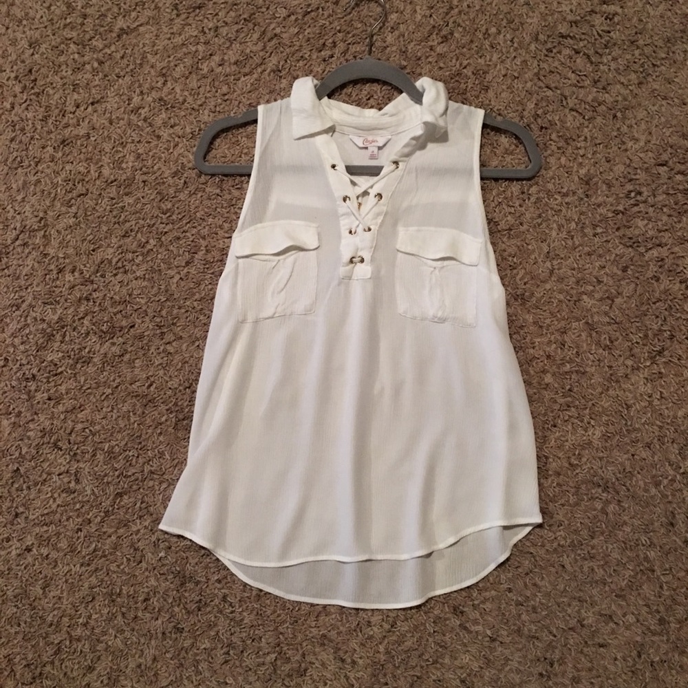 White Sleeveless Top
